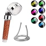 Alcachofa de Ducha LED, Usetcc Cabeza de Ducha 7 Colores, Ducha de Mano con Filtro, No Necesita Pilas Ahorro de Agua