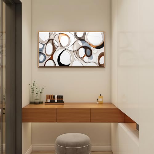 Abstract Canvas Wall Art - Framed Wall Art for Living Room Modern Minimalist artwork, Wood Decor, Bedroom Decorations, Kitchen & office Wall Art Prints 20×40 — view 3