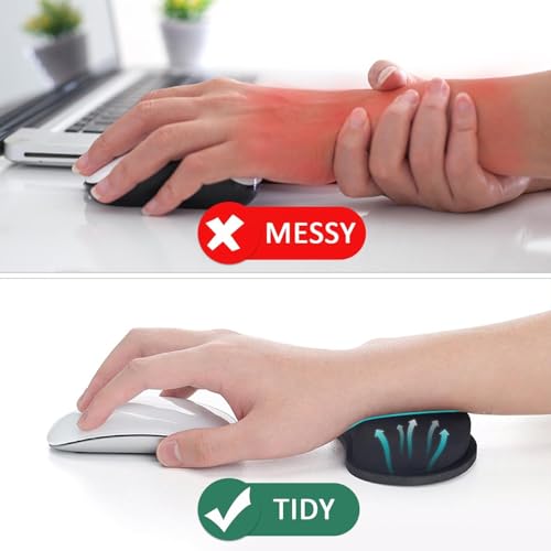 2 Pcs Wrist Rest for Mouse Wrist Rest with Memory Foam Ergonomic to Relieve The Wrist Black Pad Set Wrist Rest Computer Wrist Support for Gaming Office Computer Laptop Mouse Men Women Black. - Image 3