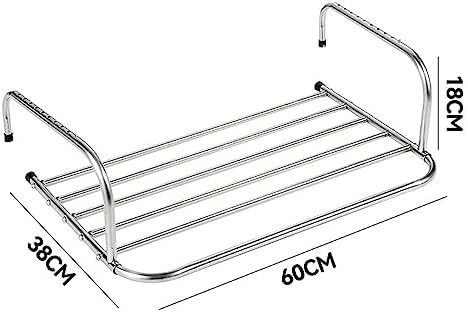 Stainless Steel Extendable Indoor Airer Foldable Multifunctional Radiator Drying Rack Adjustable Length Clothes Drying Rack（Silver,60x38x18cm） image 4