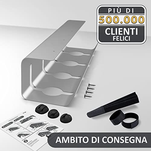 Raccogli Cavi Scrivania di Stilemo - Portacavi sotto Scrivania Super Robusti per Cavi Ordinati, Acciaio al Carbonio, fino a 5kg - Organizzatore di Cavi - Stile Minimalista per Ufficio - Image 7