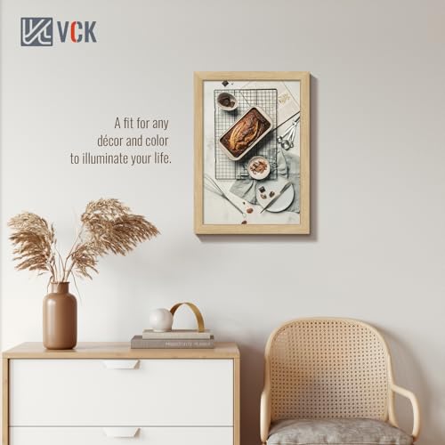 Image of VCK 13x19 Frames 3 Pack, Natural Poster Frame MDF Wood with Polished Plexiglass, Wall Mounting Horizontal & Vertical Display