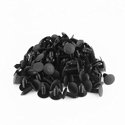 EVGATSAUTO 100 sztuk 7,5 mm Hole Dia Uniwersalne plastikowe wykończenie drzwi samochodu Push Pin Nity zapięcie Black