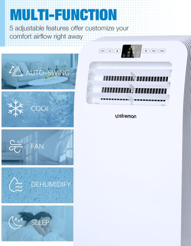 Upstreman Uak06C Portable Air Conditioner, 10000 Btu For Rooms Up To 250 Sq.ft, Remote Control, Auto Cooling, Dehumidifier & Fan Mode, Easy Installation Pack Included, Home, Rooms, Office #TOP4