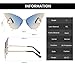Fashion Butterfly Rimless Sunglasses for Women Vintage Metal Frame Eyewear UV Protection by YAMEIZE (BLUE BROWN)