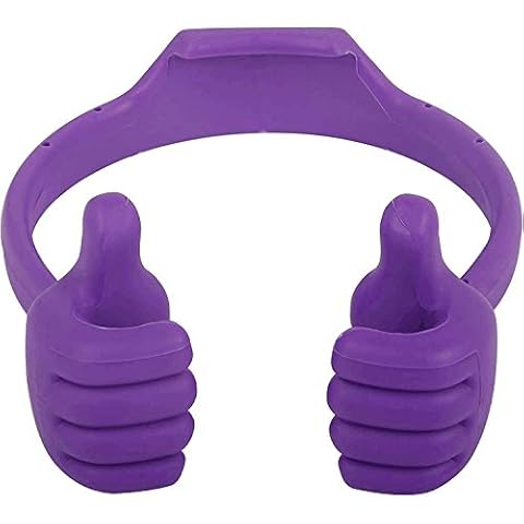 Thumbs Up Movie Watching Mobile Cell Phone Holder Lazy Bed Desktop Mount Stand,Universal Flexible Multi-angle Cute Desk Desktop Phone Holder for Home Office (Purple) Cover