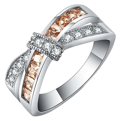 Alliance de mariage bague cross gothique avec zircone cubique pour femme