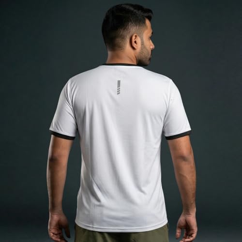 Image of Round Neck Moisture Absorbing Performance Half Sleeve Slim Fit T-Shirt for Men | Quick Dry Technology | Light Weight & Breathable Fabric | Ideal for Indoor & Outdoor Physical Activity