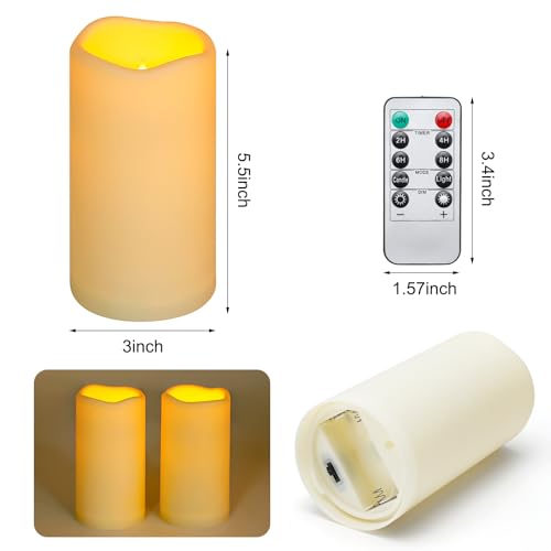 Velas LED impermeables Enido de plástico con pilas para decoración exterior 3