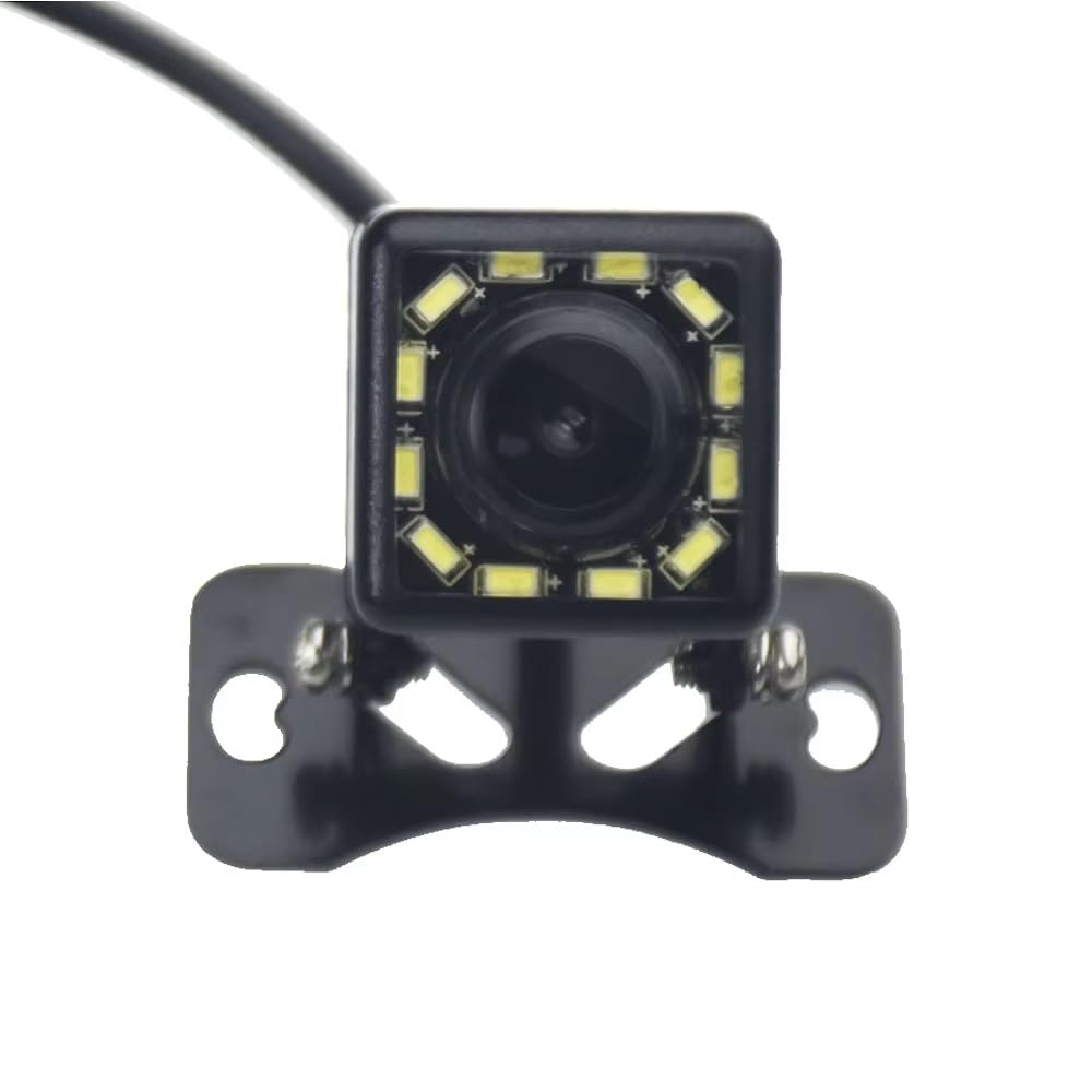 Cámara Trasera Camara Coche CCD HD A Color 5 Pulgadas Plegable Digital con 2 Canales Entrada Vídeo Reproductor DVD CC 12/24 V Y Cámara Visión Trasera 12 LED