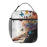 HLBSDM Bolsa térmica reutilizable con temática musical vintage - Nevera pequeña, picnics y acampadas.