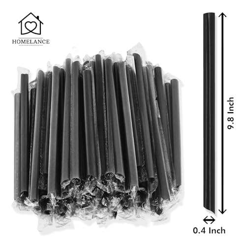 400 pitillos jumbo negros para smoothies 25 cm miniatura 2