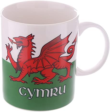 Tazze e Tazzine Scottish Dragon Mug, Cup & Mug, Wales, Bone China, Unisex, Height 9.5cm Width 12cm Depth 8cm