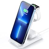 ⚡【Carga Rápida 3 en 1】AGPTEK cargador inalámbrico 3 en 1 le permite cargar sus tres dispositivos diferentes al mismo tiempo de forma ordenada y ordenada, compatible con todos los teléfonos inteligentes de QI carga, iWatch series y auriculares TWS como Airpods series y Samsung Galaxy buds/pro. Ocupa un espacio mínimo, ayuda a reducir los cables y el desorden, haciendo que su escritorio este limpio y ordenado