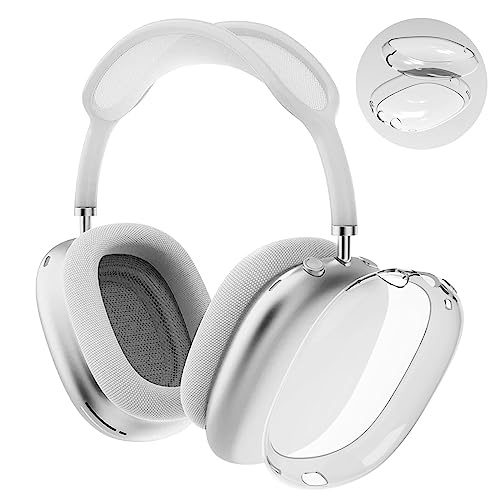 Ainiv Cover Compatibile con AirPods Max, Cover Trasparente in TPU Morbido Antigraffio Compatibile con AirPods Max, Anti-Impronta Digitale, Antigraffio & Anti-Polvere (Colore Trasparente)
