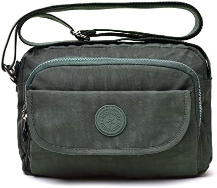 tuokener Cross body Bag Women Nylon Waterproof Womens Messenger Travel Bags Over the Shoulder bag Handbags with Multi-Pocket for Ladies and Girls