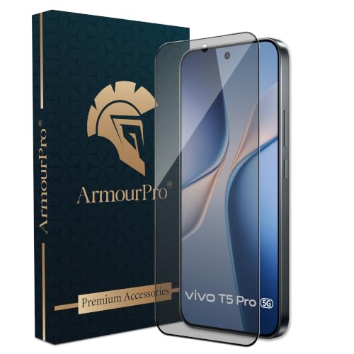 Image of ArmourPro Anti Glare Matte Tempered Glass for Vivo T5 Pro - Anti Fingerprint Screen Protector, 9H Scratch Resistant, Smooth Touch, Edge-to-Edge Full Coverage