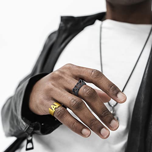 Custom4U Personalized Initial Signet Engraved Ring for Mens - image 2