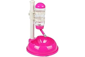 Pink Dog Bowls for Small Dogs, 3 in 1 Pet Automatic Water...
