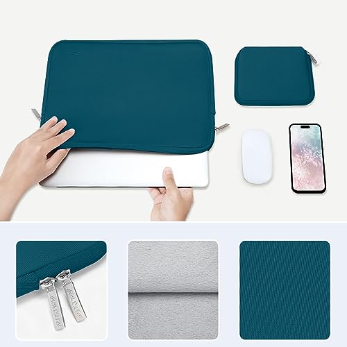Image of MOSISO Laptop Case 13 inch, 13 inch Laptop Sleeve Bag Compatible with MacBook Air 13 M4 M3 M2 M1 2025-2018 / Pro 13 M2 M1 2025-2016, Neoprene Computer Sleeve Bag with Small Case, Deep Teal