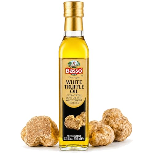 BASSO 1904 White Truffle Infused Oil, 8.5 fl oz (250ml) – Premium Italian Gourmet Truffle Olive...