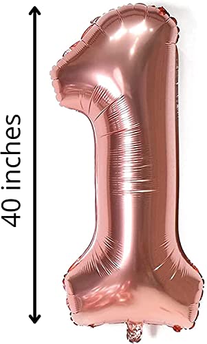 40 Inch Rose Gold Jumbo 1 Number Balloons Huge Giant Balloons Foil Mylar Number Balloons For Birthday Party,Wedding, Bridal Shower Engagement Photo Shoot, Anniversary (Rose Gold,Number 1) #TOP2