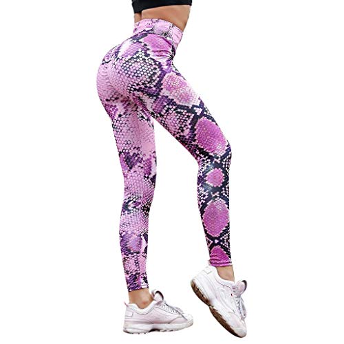 Preisvergleich Produktbild Yebutt Damen Yogahose Atmungsaktiv Jogging Leggings Fitness Hose Sportbekleidung Schlangenleder-Print Elastischer Bund Mit Hoher Taille Skinny Lift-HüFte Pilates-Hose