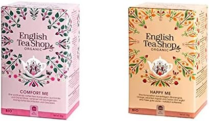 English Tea Shop Organic Comfort Me - 20 Paper Tea bag sachets & Organic Happy Me - 20 Paper Tea bag sachets
