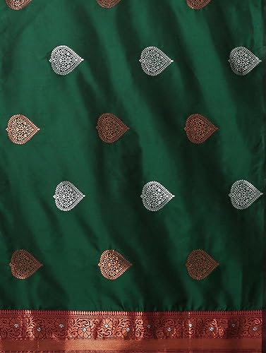Image of Flosive Women's Mix Color Kanjivaram Silk Saree With Blouse