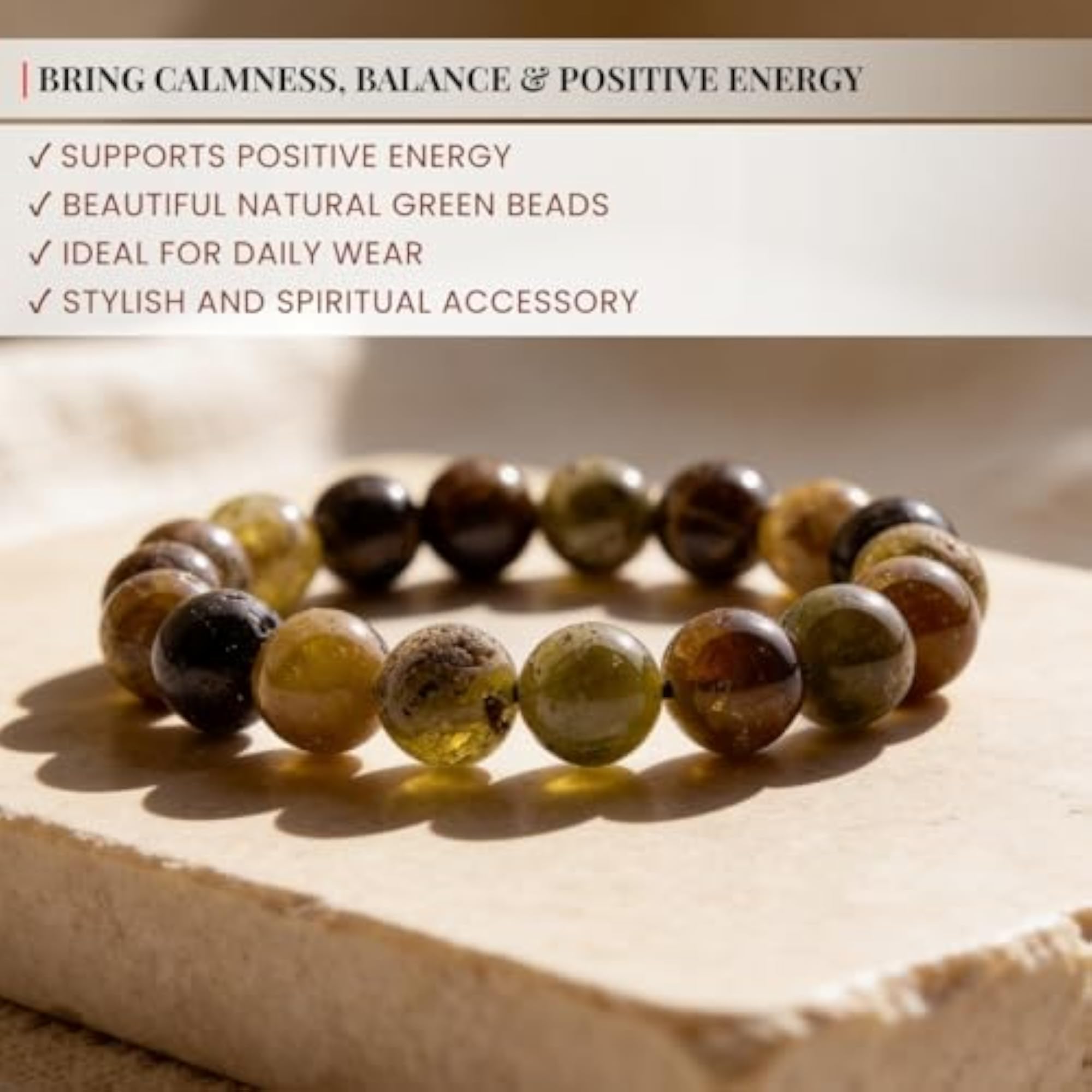 Green Tourmaline Bracelet, Reiki Crystal Healing
