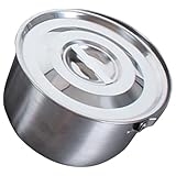 COLLBATH Bol de Almacenamiento de Acero Inoxidable con Tapa y Asa Resistente al Desgaste Gran Capacidad para Mezclar Ensaladas y Uso Cocina Doméstica Recipiente Multifuncional