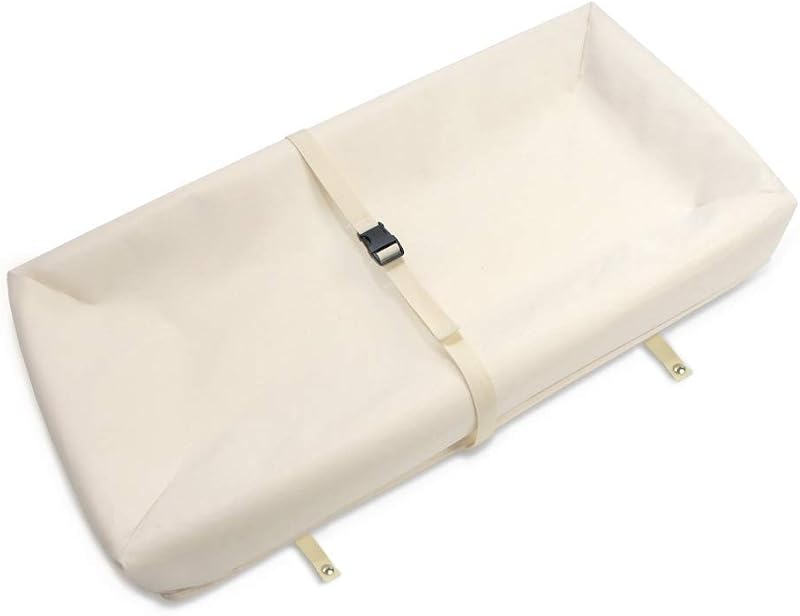 Cambiador orgánico contorneado - Fácil de limpiar, liviano y portátil - Cómodo cambiador de pañales impermeable de 4 lados para tocador o cambiador - 16" x 31"