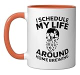 Beer Craft - Brewer Microbrewery Home Brewing Ceramic Mug, Orange/White