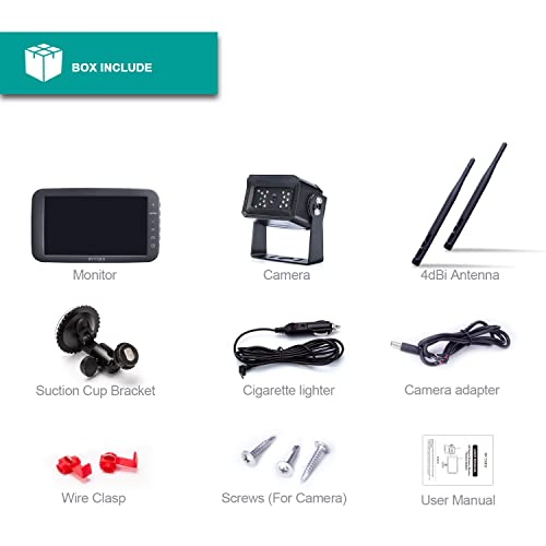 Image of Digital Wireless Backup Camera, 5 Inch Display and 720P HD Resolution, Wide Angle Rear View Camera with Night Vision, 300ft Wireless Reverse Camera System Suitable for Truck, Motorhome, 5th Wheel
