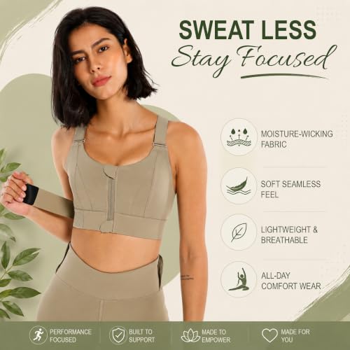 Image of Shoppy Villa - high Impact Sports Bra for Heavy Breast Full Coverage | Gym Bras for Women Workout | Yoga Bra,with Front Zipper Seamless Bra Push up Bras for Women | Black | 2X-Large