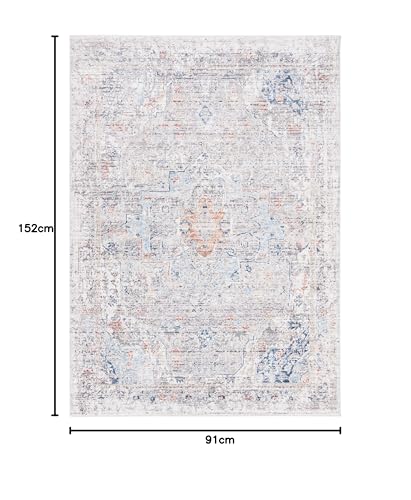 Safavieh Dream Collection Contemporary Rug for Living Room Dining Room Bedroom Short Pile Grey and Multi 3ft x 60 Inch - Image 2