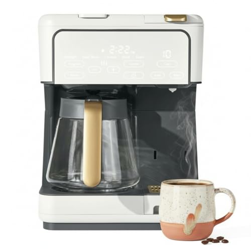 Multi Brew Coffee Maker with Single Serve and Carafe Brewing Options for Countertop Home Use (White Icing)