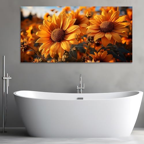 Tableau tournesol avec cadre interne pour chambre à coucher moderne - 4