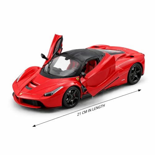 Image of 1:24 Scale LaFerrari Die Cast Metal Car Model with Openable Doors & Hood, Detailed Interior, Pull Back Action Toy Car for Kids & Collectors, Display Model