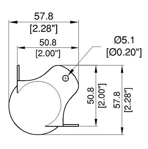 Image of Penn Elcom Flight Case Large Ball Corner (Set of 1) Top /Male & Bottom /Female /Leg | Zinc Finish | DJ /Audio /Sound Box (5.78*5.78*5.78 cm) Round Angle Edge | Case Protection with 3 Holes | Easy to Fit