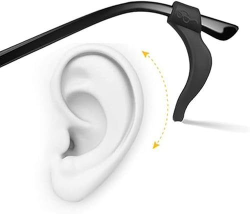 Miniatura 12 de 12 pares de agarraderas para las orejas, soporte antideslizante para gafas, gancho de silicona de alta calidad Negro, transparente, 12 pares,Negro