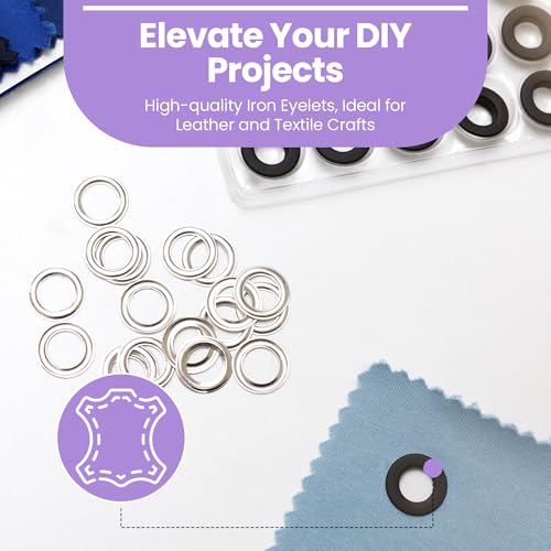 Œillets 18 mm gris acier anti déchirure en fer pour renforcer vos rubans