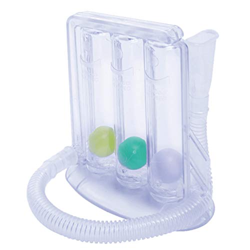 UKCOCO Longtrainer met diepe ademhaling met 3 ballen – ademtrainer met spirometer, inneembaar ademeetsysteem, wasbaar en hygiënisch (tube - Image 8