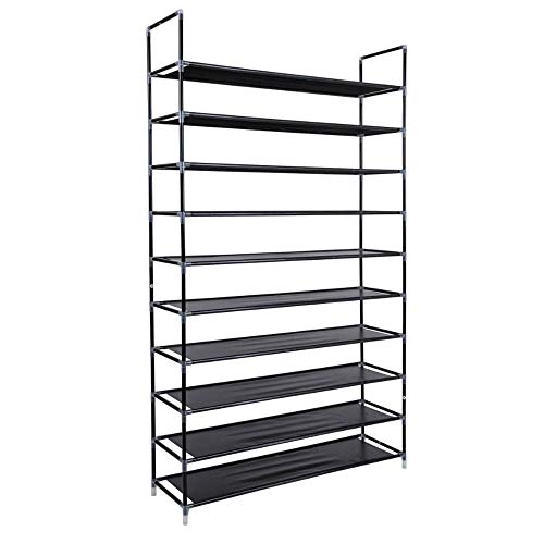 10 Tiers Shoe Rack 50 Pairs Non-woven Fabric Shoe Tower Organizer Cabinet, Space