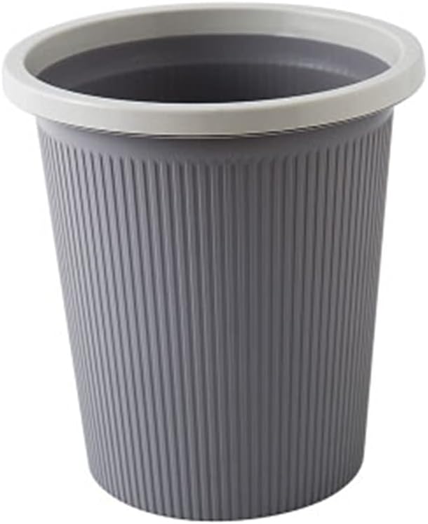フタなしゴミ箱 ゴミ箱 おしゃれ プラスチック ダストボックス 丸形 ゴミ入れ キッチン バスルーム リビングルーム トイレ 寝室用 大容量 省スペース グレー M 美品