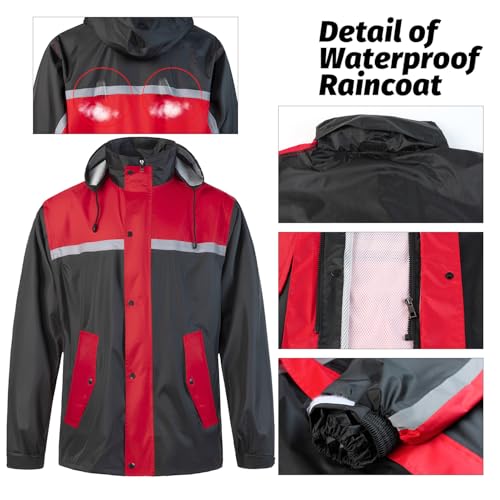 Traje de agua impermeable completo y reflectante que aísla de la lluvia intensa 3