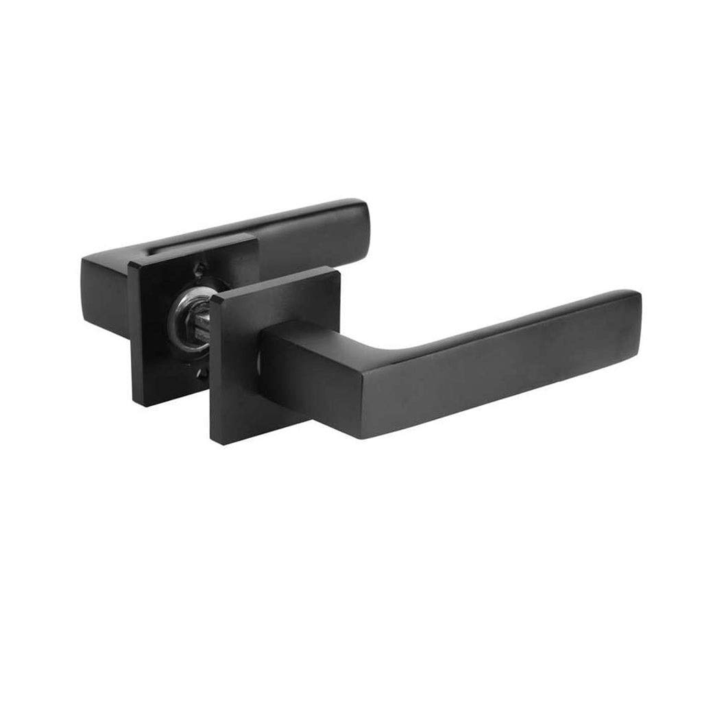 LGOIJHDVZ Adjustable Door Handle Set Mute Lock Cylinder Black Keyed Locking Knob Accessory for Security Wooden