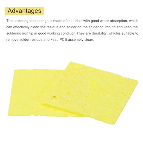 Image of MECCANIXITY 15PCS Soldering Sponge 60 x 60mm Square with Holes Yellow Cleaning Pad Welding Tip Iron Replacement for Cleaning Soldering Iron 1mm Natural Thickness 6mm Water Absorption Thickness