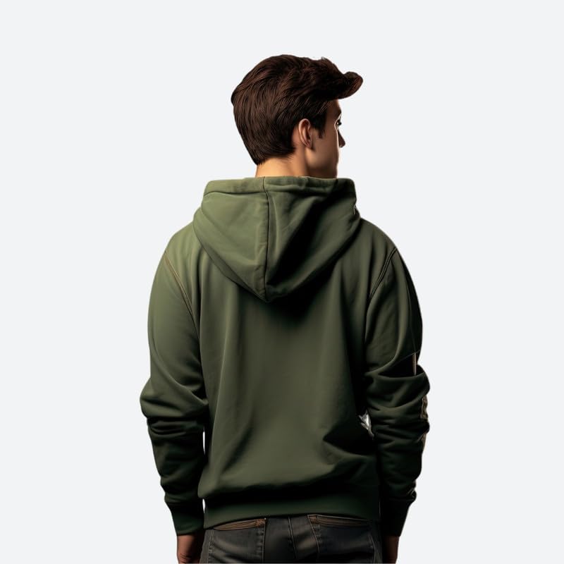 Image of Cotton Unisex Regular Fit Pullover Solid Hoodie Sweatshirt for Men & Women | Full Sleeve Lightweight Hoodie with Pockets | Winter Wear