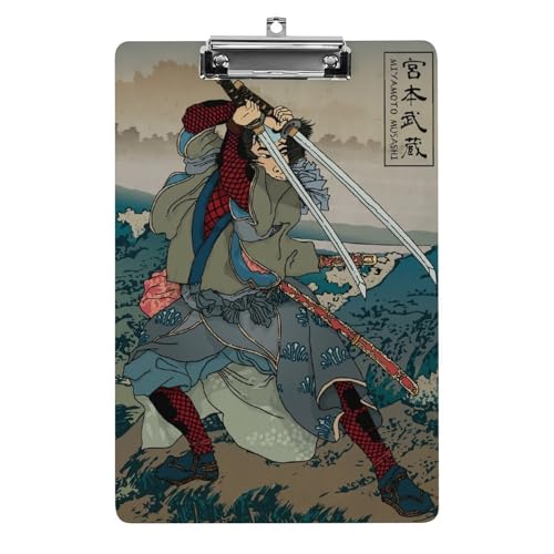 クリップボード 宮本武藏 A4サイズ対応 クリップファイル バインダークリップ 用箋ばさみ ファイルボード メモ帳 縦型 書類整理 おしゃれ かわいい 筆記 多機能 壁掛け プレゼント